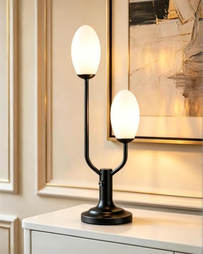 Lightdot Mid Century Modern Table Lamp Vintage Black Dimmable Plug in by LightdotLighting