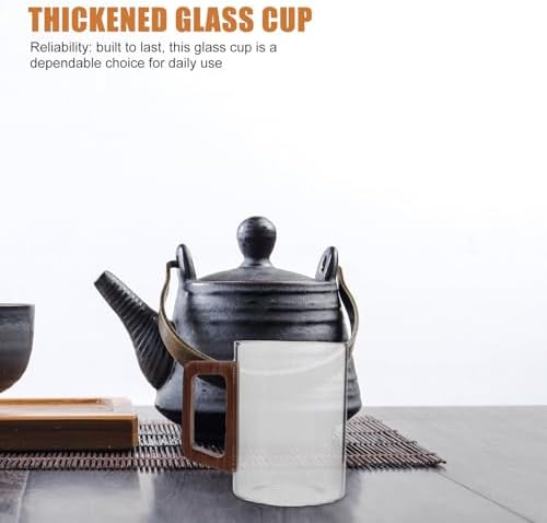 VILLCASE Glass Coffee Cup with Wooden Handle for Tea and Espresso - Image 7