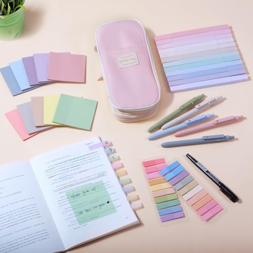 49Pcs Book Annotation Kit Aesthetic School Supplies with Pencil Case - Image 6