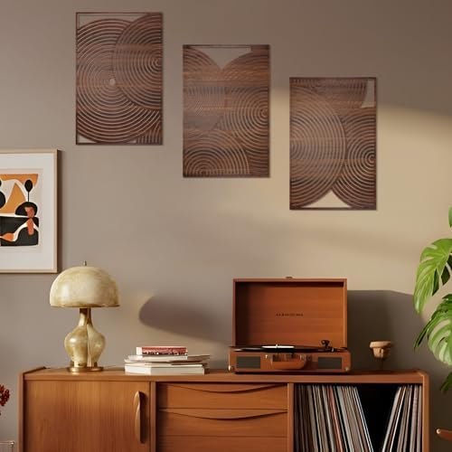 Yerliker 3 Pcs Modern Wall Decor, Retro, 15.75 x 15.75 x 1.97 Inch - Image 3