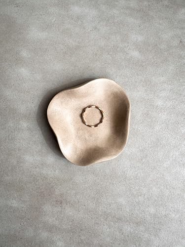 Small Wavy Concrete Tray, Irregular Trinket Storage, Mini Ring Dish, Modern Jewelry Display, Engagement Ring Holder, Minimalist Tiny Bowl (Creamy Beige) - Image 7