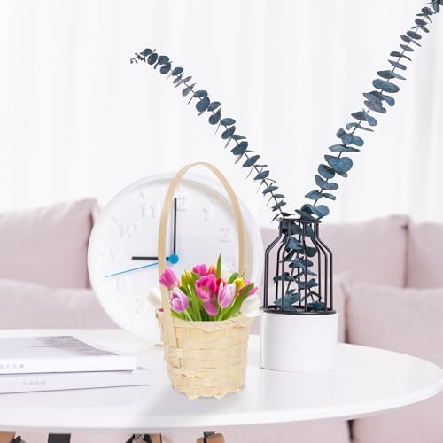 ibasenice 5pcs Beige Woven Storage Basket with Flexible Handle - Image 4