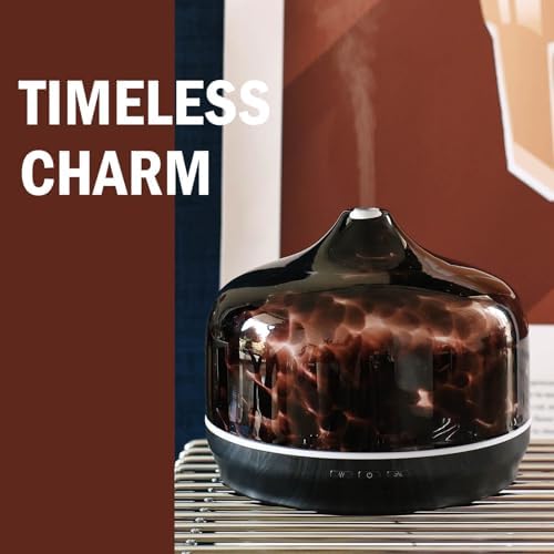 Porseme 500ml Glass Essential Oil Diffuser Aromatherapy Ultrasonic Cool Mist Humidifier 15-21 Running Hours Waterless Auto-Off Air Diffusers for Sleeping Yoga Working Spa(Lava) - Image 2