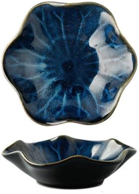 Jewelry Tray,Ring Dish,Ceramic Trinket Tray,Key Bowl,Decorative Plate,Necklace Earrings Ring Holder (Dark Blue) by FaceWood