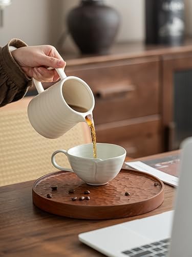 Pour Over Coffee Maker Set,Ceramic Coffee Maker With 40 pcs Paper Filter，15oz/450ml Pour Over Coffee Dripper (White) - Image 6