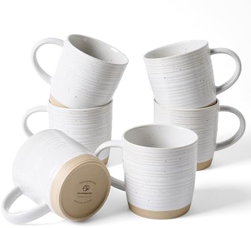 famiware Coffee Mugs Set of 6, 13 oz Mug Set, Ceramic Cup Set with Handle by Famiware