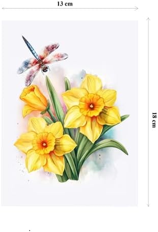 3D Pop-Up Daffodil & Dragonfly Greeting Card – Handmade Spring Flower Card for Birthday, Mother’s Day, Easter & Special Occasions F51