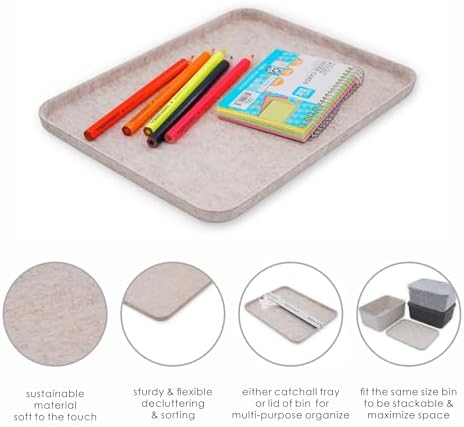 Welaxy Felt Tray Lid for Storage Bin Drawer Organizer Oatmeal Cap of Box - Image 2