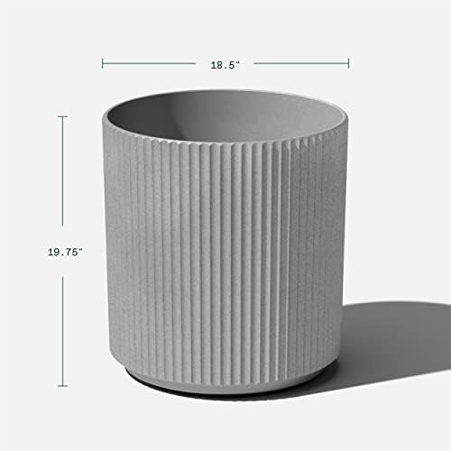 Veradek Round Demi Planter Pots for Indoor/Outdoor Garden Use | Made from Plastic - Concrete Mix with Drainage Holes | Perfect for Small to Large Succulent Plants, Flowers, Modern Interior Plants - Image 3