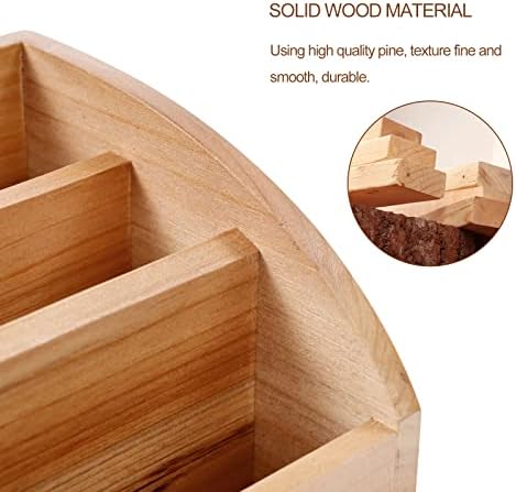 Vintage Wooden Mail Sorter Rustic Wood Desk Organizer With 3 Compartment Wood Caddy Media Basket for Desktop, Tabletop or Counter Good for TV Remote Holders Mailbox Home Decor Office Supplies Storage - Image 4