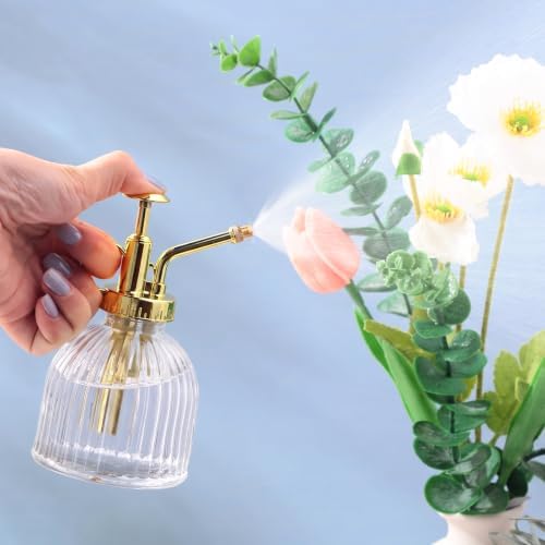 Maxdot 12Pcs Glass Plant Mister Spray Bottle 220ml, Gold Sprayer - Image 2
