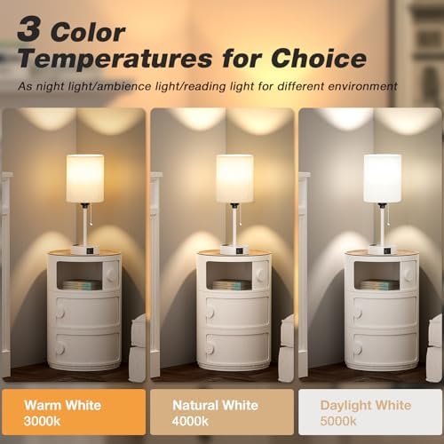Small Bedside Table Lamp for Bedroom, Desk Lamp with USB Ports for Dorm - Image 2