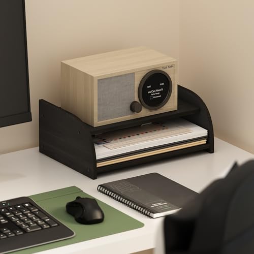 Furinno Classic Desk Organizers and Accessories, 2-Tier Monitor Riser, Office Organization, Desk Top Book Shelf, for Office Supplies, Office Desk Utility, Dark Espresso by Furinno-FitsYourSpaceFitsYourBudget