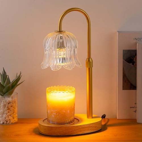CRMILL Candle Warmer Lamp Electric Timer - Candles Height Control Dimmable Warmers Scented Lamps No Flame Heat Warm Melt Wax Jar Modern Home Decor Table Lights for Home Living Bedroom by Unknown