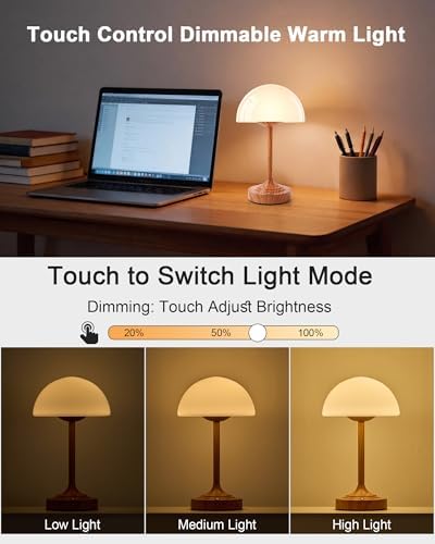 UMEXUS 11.8" Modern Small Cordless Table Lamp Rechargeable Battery Operated - Image 4