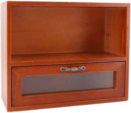 Mingzhe Solid Wood Desk Organizer with Display Shelf and Clear Drawer, - Image 4