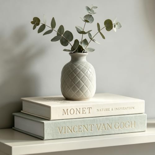 Neutral Linen Faux Decorative Books For Home Decor（Set of 2） by PITI