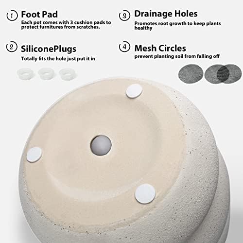 Ceramic Plant Pots, 8+6 Inch, 2 Pcs Indoor Planters with Drainage Holes - Image 5