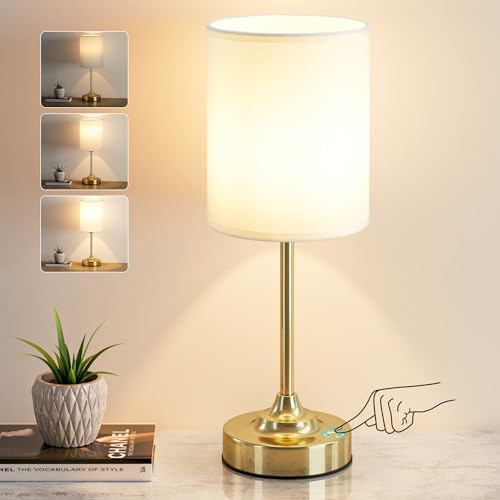 Rechargeable Table Lamp, Battery Operated, Touch Control, Brass, 1 Pack by KakanuoLightings