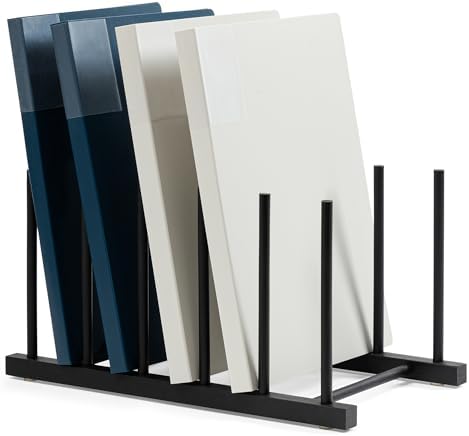 HBlife Desk File Organizer 1 Pack Bamboo 5 Section Vertical File Sorter by HBlife