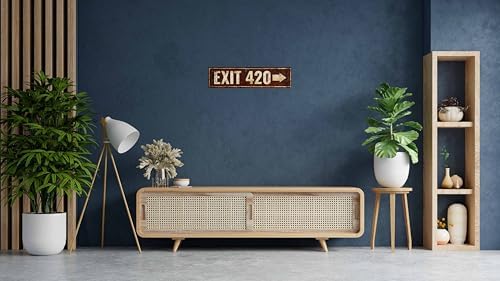 Vintage Tin Exit 420 Sign Retro Metal Sign Suitable For Home Street Shop Garage Bar Farm Garden - Multi-Purpose For Indoor/Outdoor Use Plaque 4x16 Inch - Image 5