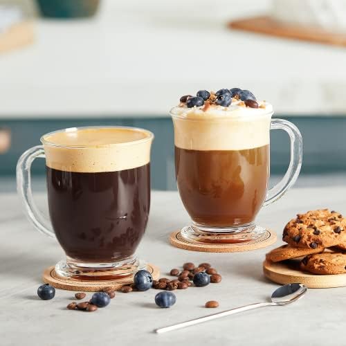 Mfacoy Glass Coffee Mugs Set of 4, 15 Oz With Handles for Hot Beverages - Image 6