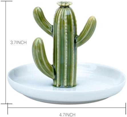 Cactus Jewelry Dish, Ceramic Trinket Tray for Ring Earring - Image 2