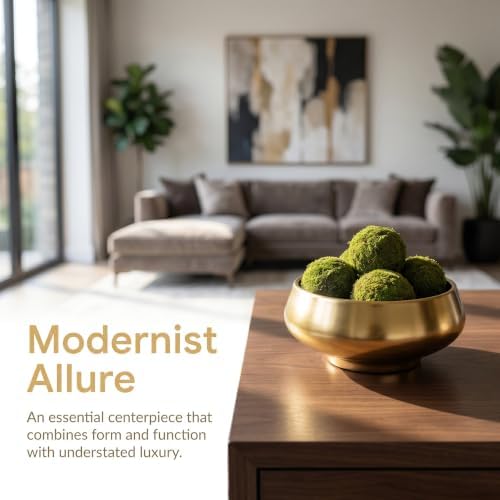 Irregular Ceramic Decorative Bowl Style Planter & Catchall Tray for Keys, Modern Centerpiece Bowl for Home Decor 6.1" L x 6.1" W x 2.8" H Gold - Image 5