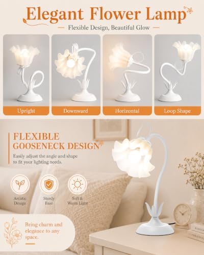 WERFOP Flower Table Lamp Cute Desk Lamp for Bedroom Home Decor - Image 3