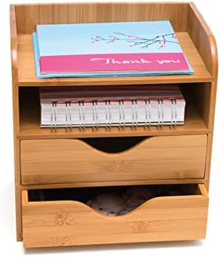 Lipper International 4-tier Mini Desk Organizer, Brown - Image 3