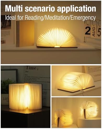 5.7 in Wooden Book Lamp, Book Lovers Gifts,Teacher Appreciation Gifts - Image 4