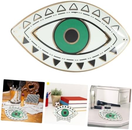 Eye Shape Ceramic Jewelry Tray Ring Holder Earring Dish Trinket Organizer Decorative Plate for Bathroom Kitchen Desktop Storage - Image 3