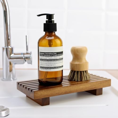 Acacia Wood Riser for Bathroom Counter Tray Decor Kitchen Sink Soap Dish - Image 3