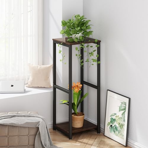 2 Tier Plant Stand Indoor Corner Tall Square Shape Plant Shelf - Image 4