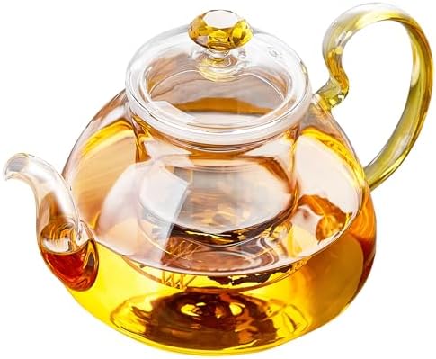 Large Capacity Glass Teapot with Removable Infuser, Stovetop Safe, Thickened Heat-Resistant Borosilicate Glass, 46 fl oz by Unbreakable