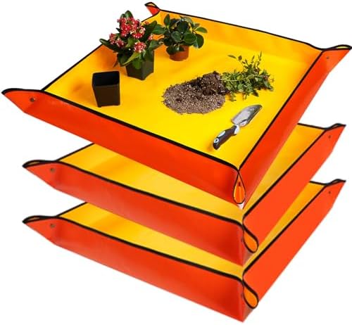 HNXTYAOB 3 PCS 39.5"X39.5" Extra Large Repotting Mat for Indoor Plants Transplanting and Mess Control, Gardening Gifts for Women Men by HNXTYAOB