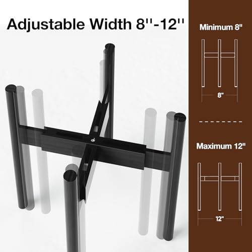 MUDEELA Adjustable Plant Stand, 8 to 12 inches, Bamboo Mid Century Modern , 15 inches in Height, Indoor Plant Stand, Fit 8 9 10 11 12 inch Pots, Pot & Plant Not Included, Black - Image 2