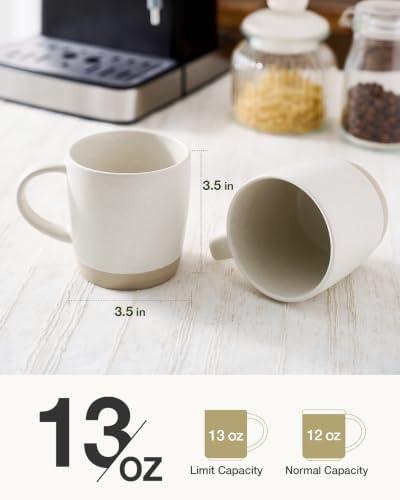 famiware Coffee Mugs Set of 8, Milkyway 13 oz Ceramic Cup Set with Handle - Image 3