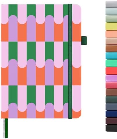 &And Per Se Lined Hardcover Notebook – A5 5.7"x8" College Ruled, 160 Pages, 100gsm Thick Paper – Aesthetic Journal for Women, Gift-Ready Planner, Everyday Writing Notebook (Color Block) by AndPerSe