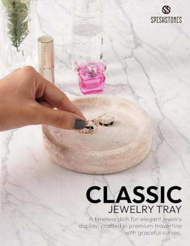Marble Jewelry Dish, 5" Handmade Travertine Ring Tray - Image 5