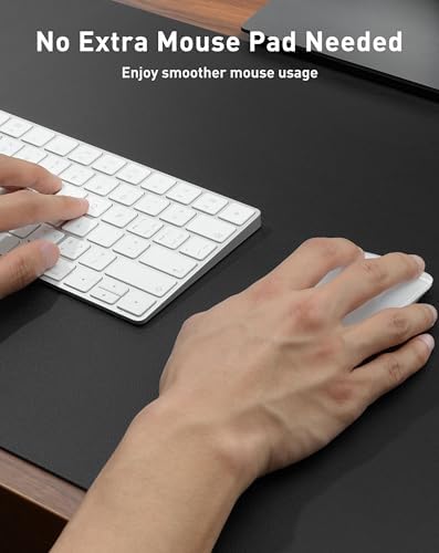 Aothia Faux Leather Desk Mat - Large Mouse Pad, Non-Slip PU Leather Blotter, Waterproof Writing Surface for Office and Home (Black, 42" x 17") - Image 4