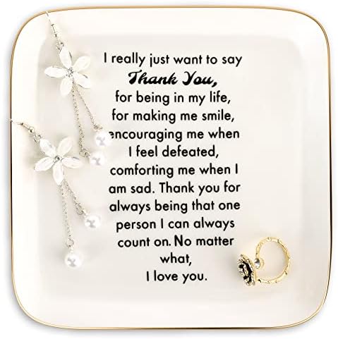Thank You Gifts for Women Birthday & Christmas, Ceramic Jewelry Dish by PUDDINGCABIN
