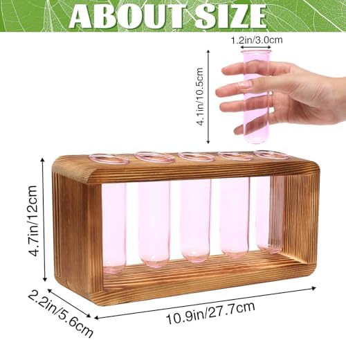 Glass Plant Propagation Station with 5 Test Tubes Colorful Planter Vase - Image 2