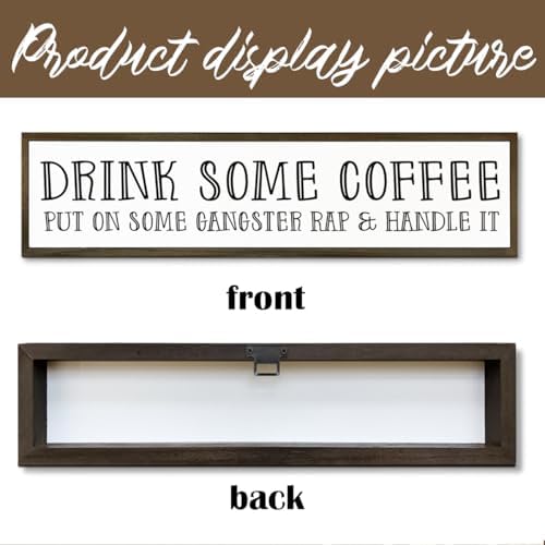 Funny Coffees Decor, Modern Farmhouse Table Shelf Decoration, Sarcastic Humor Decor for Home, Kitchen, Cafe, Coffee Station, Drink Some Coffee Sign, 17.8x4x1.2 inches - Image 3