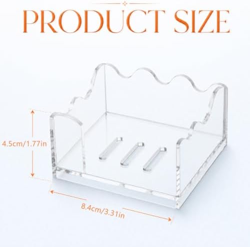 Clear Acrylic Sticky Note Holder Wavy Memo Pad Dispenser for Desk Storage - Image 2