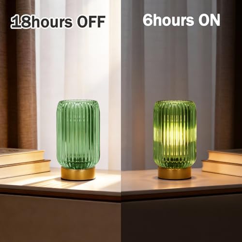 MJ PREMIER Battery Operated Lamp, Small Cordless Lamp with Timer, Green*2 - Image 5