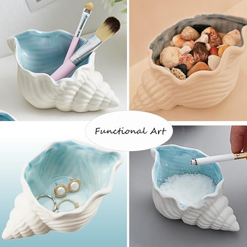 Ceramic Conch Shell Bowl Coastal Decor Jewelry Trinket Dish - Image 6