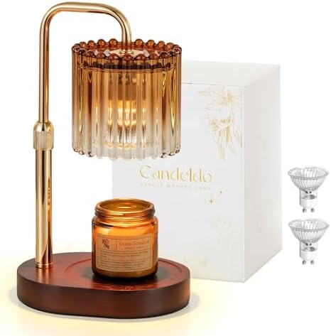 Candeldo Candle Warmer Lamp with Timer: Amber Wax Melt Warmer by CANDELDO