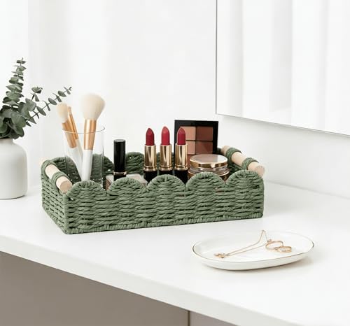 CubesLand Toilet Paper Storage Basket Organizer, Small Wicker Decor Basket - Image 7