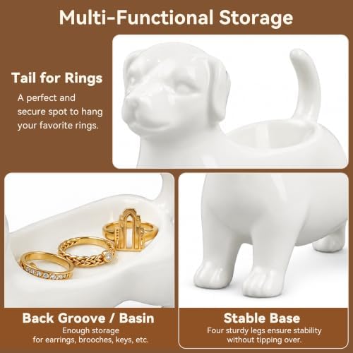 Dog Mom Gifts for Women - Ceramic Dog Ring Holder Dish for Jewelry - Image 4